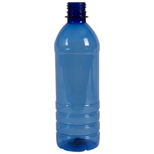 16.9 oz. Blue PET Water Bottle with 28mm PCO Neck (Cap Sold Separately)