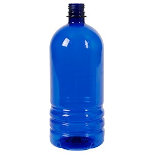 1 Liter (33.81 oz.) Blue PET Water Bottle with 28mm PCO Neck (Cap Sold Separately)