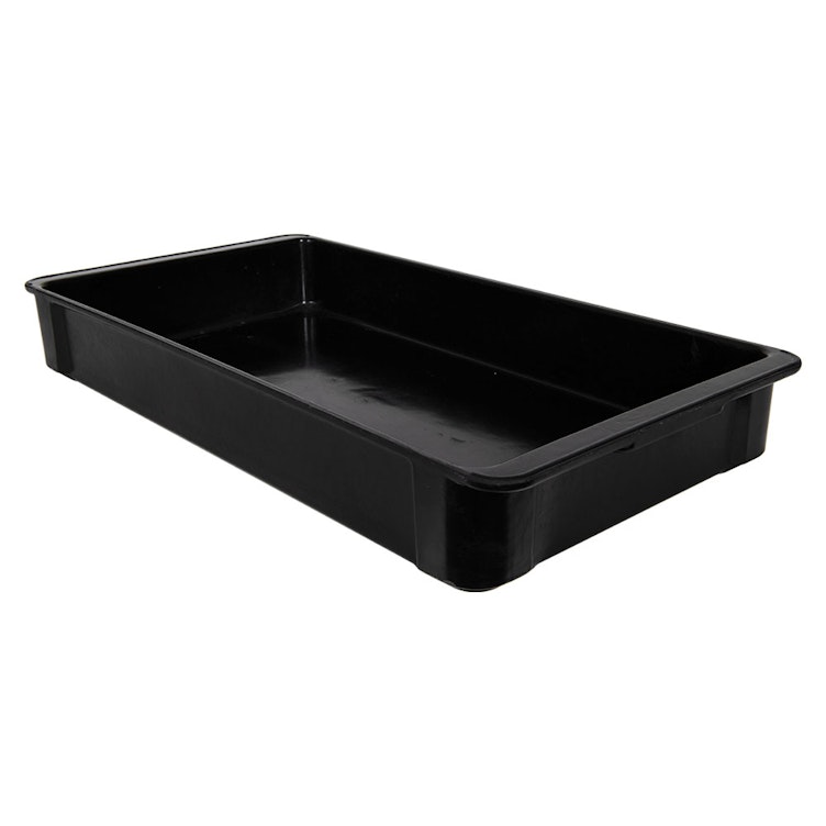 23-3/8" L x 12" W x 3-1/8" Hgt. Black Fiberglass ESD Stacking Box (Lid Sold Separately)