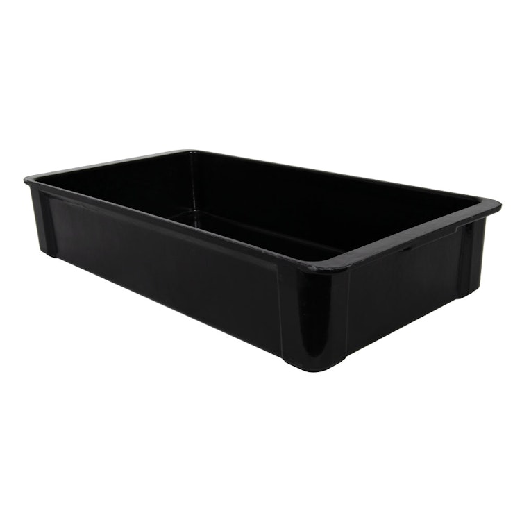 23-3/8" L x 12" W x 4-3/8" Hgt. Black Fiberglass ESD Stacking Box (Lid Sold Separately)