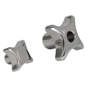 Solid Stainless Steel 4 Prong Knobs with Tapped Holes
