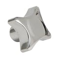 1.25" Dia., 1/4"-20 Thread Solid Stainless Steel 4 Prong Knob with Tapped Blind Hole