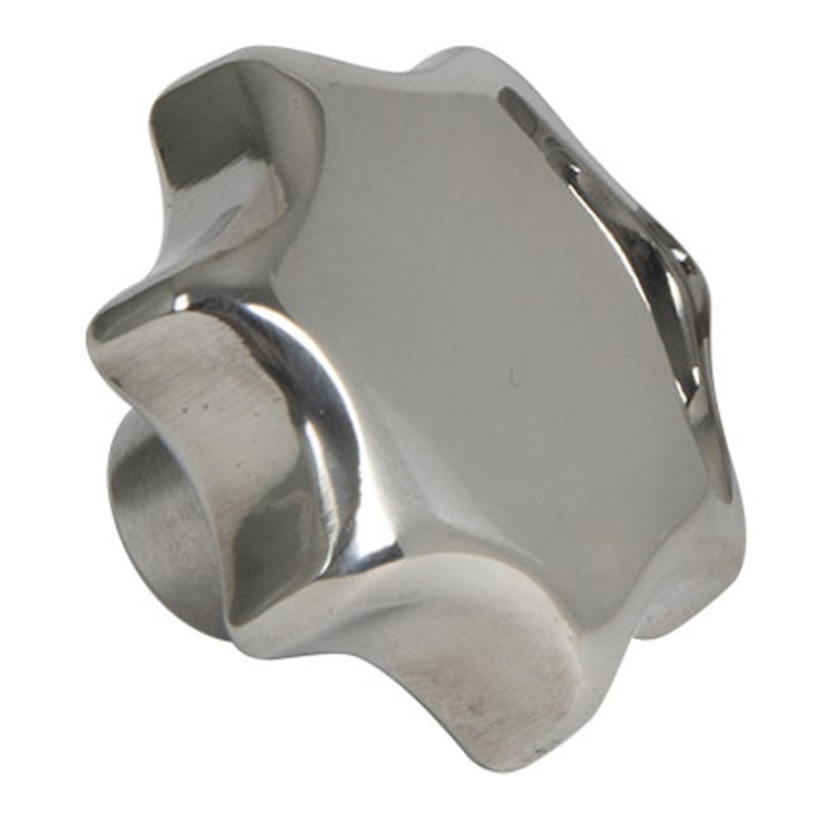 1.96" Dia., 3/8"-16 Thread Solid Stainless Steel Star Knob with Tapped Blind Hole