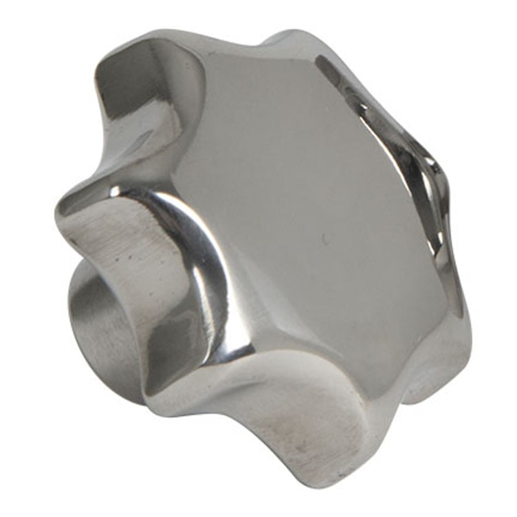 1.25" Dia., 1/4"-20 Thread Solid Stainless Steel Star Knob with Tapped Blind Hole