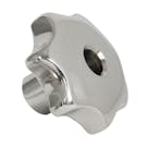 1.57" Dia., 5/16"-18 Thread Solid Stainless Steel Star Knob with Tapped Through Hole