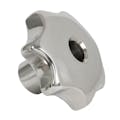 1.25" Dia., 1/4"-20 Thread Solid Stainless Steel Star Knob with Tapped Through Hole