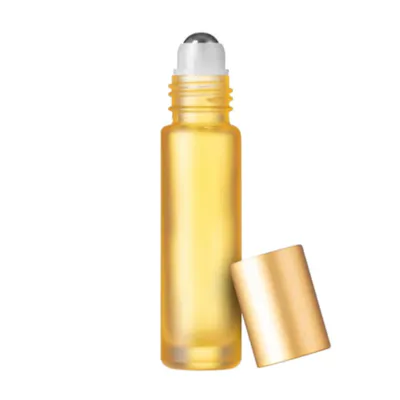 10mL Lemon Yellow Matte Glass Roller Bottle with 16/410 Yellow Cap