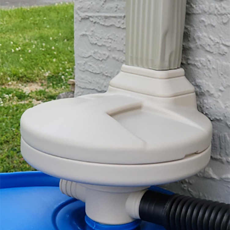 White UFO Rain Barrel Funnel System Kit