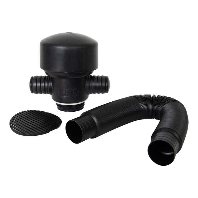 Black UFO Rain Barrel Docking Diverter Kit