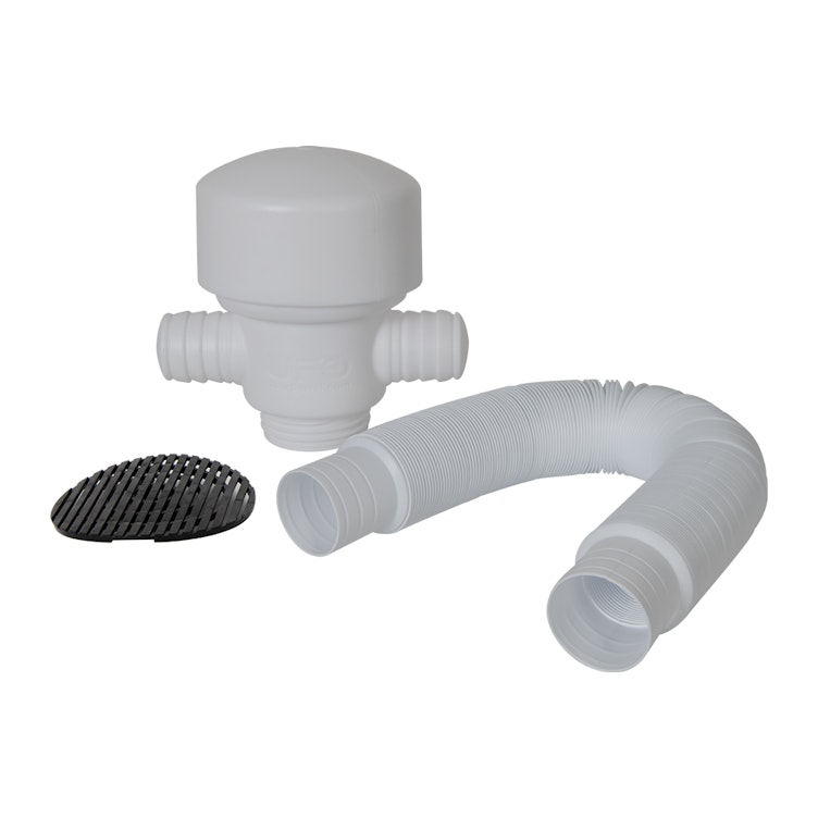 White UFO Rain Barrel Docking Diverter Kit