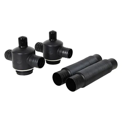 Black UFO Rain Barrel Linking Hub Kit (Package of 2)