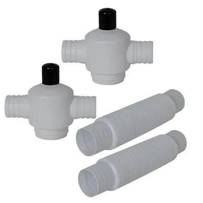 White UFO Rain Barrel Linking Hub Kit (Package of 2)