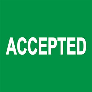 "Accepted" Round Paper Label with Green Background - 2" Dia.