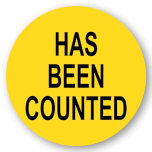 "Has Been Counted" Round Labels