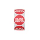 "Hold for Inspection" Round Paper Label with Red Background - 2" Dia.