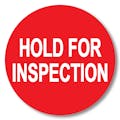 "Hold for Inspection" Round Paper Label with Red Background - 2" Dia.