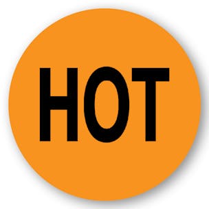 "Hot" Rectangular & Round Labels