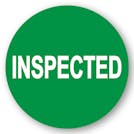 "Inspected" Rectangular & Round Labels