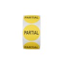 "Partial" Round Paper Label with Yellow Background - 2" Dia.