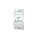 "QC Passed" Round Paper Label with Green Font - 2" Dia.