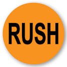 "Rush" Rectangular & Round Labels