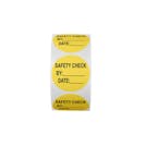 "Safety Check" with "By __" & "Date __" Round Paper Write-On Label with Yellow Background - 2" Dia.