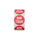 "Ship Today" Round Paper Label with Red Background - 2" Dia.