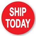 "Ship Today" Round Paper Label with Red Background - 2" Dia.