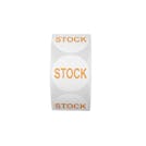 "Stock" Round Paper Label with Orange Font - 2" Dia.