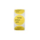 "Tested" with "Initials __" & "Date __" Round Paper Write-On Label with Yellow Background - 2" Dia.