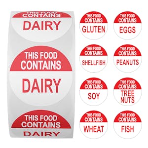 "Food Allergen" Round Labels