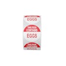 "Contains Eggs" Round Paper Label with Red Header - 2" Dia.