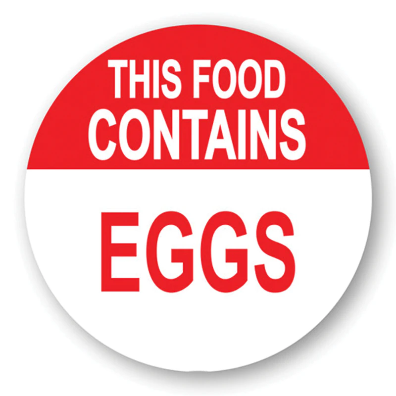 "Food Allergen" Round Labels