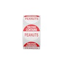 "Contains Peanuts" Round Paper Label with Red Header - 2" Dia.