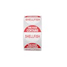 "Contains Shellfish" Round Paper Label with Red Header - 2" Dia.