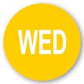 "Wed" Round Paper Label with Yellow Background - 2" Dia.