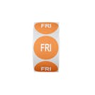 "Fri" Round Paper Label with Orange Background - 2" Dia.