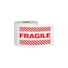 "Fragile" Horizontal Rectangular Paper Label with Red Font - 3" x 5"