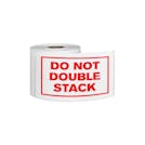 "Do Not Double Stack" Horizontal Rectangular Paper Label with Red Border - 3" x 5"