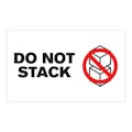 "Do Not Stack" Horizontal Rectangular Paper Label with Symbol & Black Font - 3" x 5"