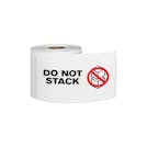 "Do Not Stack" Horizontal Rectangular Paper Label with Symbol & Black Font - 3" x 5"