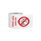 "Do Not Top Load" Vertical Rectangular Paper Label with Symbol & Red Font - 3" x 5"