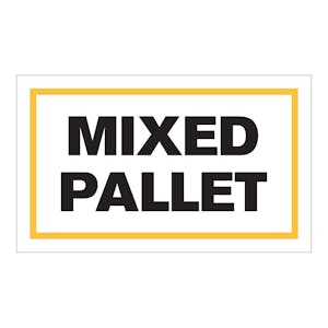 "Mixed Pallet" Horizontal Rectangular Paper Label with Yellow Border - 3" x 5"