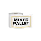 "Mixed Pallet" Horizontal Rectangular Paper Label with Yellow Border - 3" x 5"