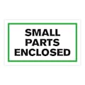 "Small Parts Enclosed" Horizontal Rectangular Paper Label with Green Border - 3" x 5"