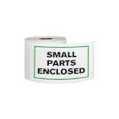 "Small Parts Enclosed" Horizontal Rectangular Paper Label with Green Border - 3" x 5"