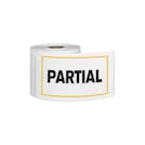 "Partial" Horizontal Rectangular Paper Label with Yellow Border - 3" x 5"
