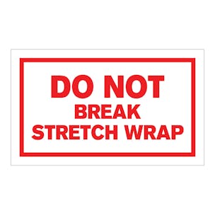 "Do Not Break Stretch Wrap" Rectangular Labels