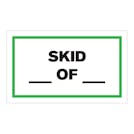 "Skid __ of __" Horizontal Rectangular Paper Write-On Label with Green Border - 3" x 5"