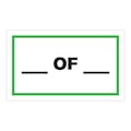"__ of __" Horizontal Rectangular Paper Write-On Label with Green Border - 3" x 5"